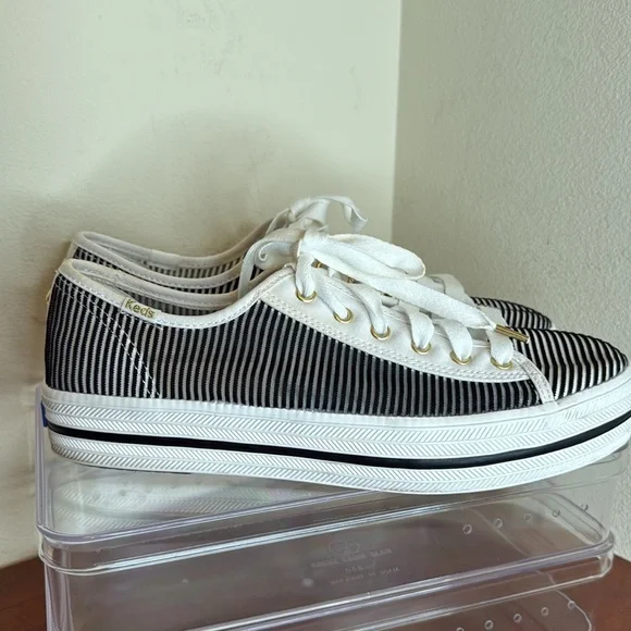 Women's Keds Kate Spade Shoes, 9.5, Black & White - Picture 1 of 11